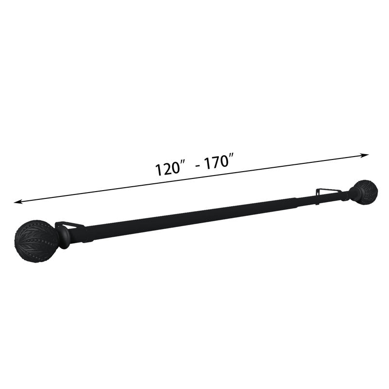 Carving Design Adjustable Single Curtain Rod (19) by ACROMA