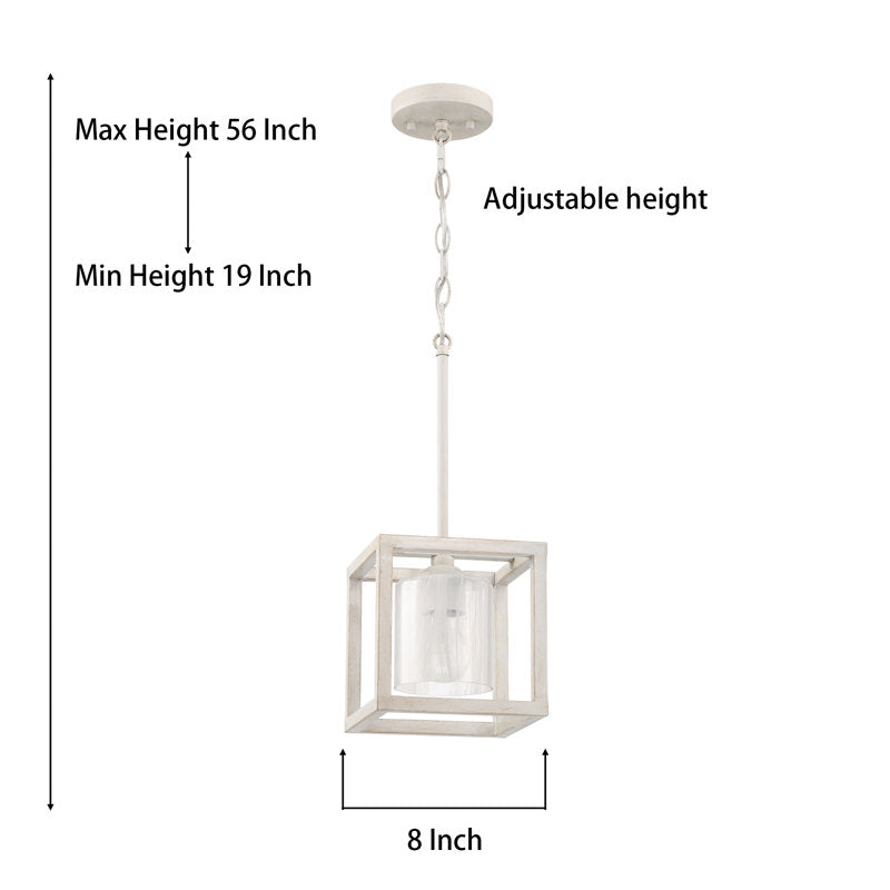 1 light square pendant with hand blown glass acceents (60) by ACROMA