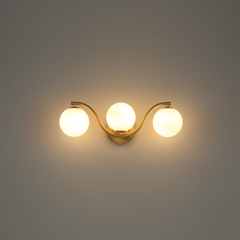 3 - Light Gold Steel Dimmable Wavy Vanity Light