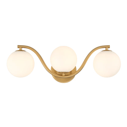 3 - Light Gold Steel Dimmable Wavy Vanity Light