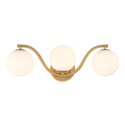 3 - Light Gold Steel Dimmable Wavy Vanity Light