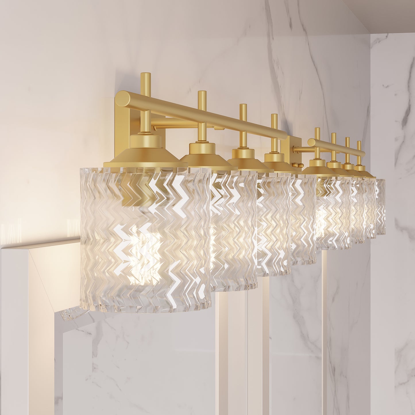 Elayne 4-Light Unique Glass Vanity Light