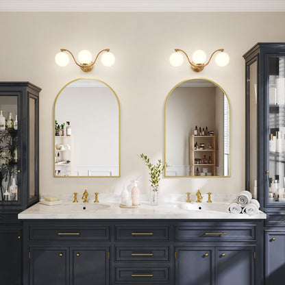 3 - Light Gold Steel Dimmable Wavy Vanity Light