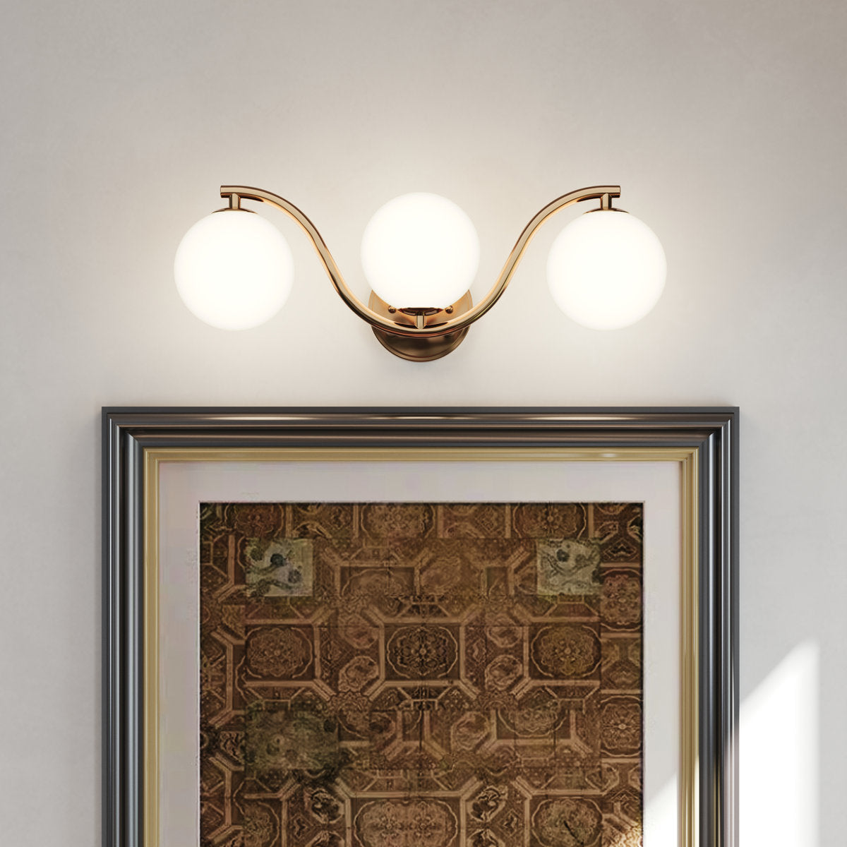 3 - Light Gold Steel Dimmable Wavy Vanity Light