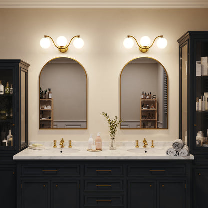 3 - Light Gold Steel Dimmable Wavy Vanity Light