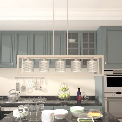 Elayne 5-Light Modern Kitchen Island Rectangle Chandelier