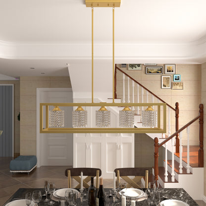 Elayne 5-Light Modern Kitchen Island Rectangle Chandelier