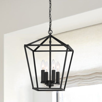 Arlington 4-Light Lantern Geometric Chandelier UL Listed