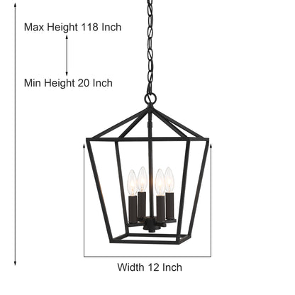 Arlington 4-Light Lantern Geometric Chandelier UL Listed