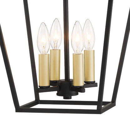 Arlington 4-Light Lantern Geometric Chandelier UL Listed