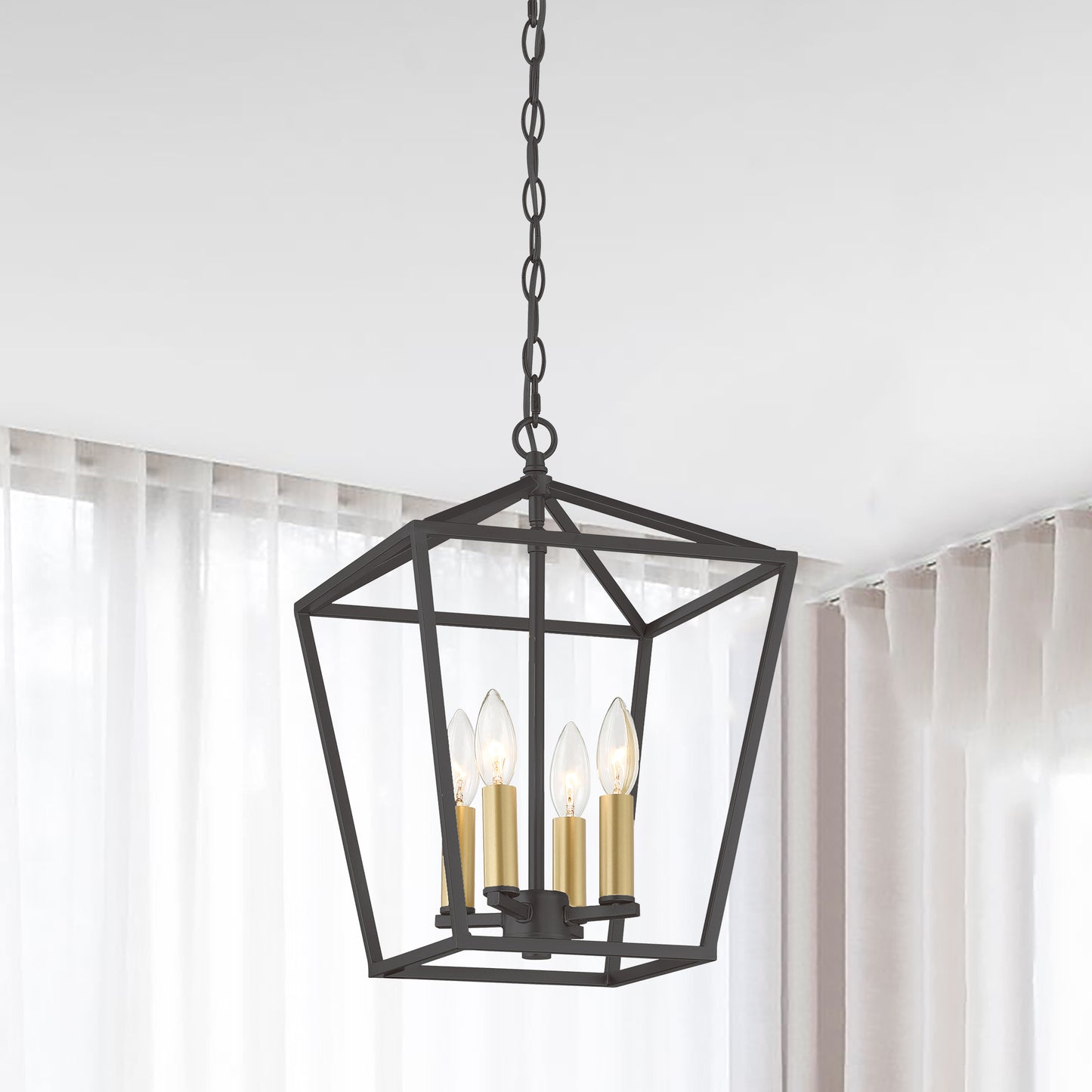 Arlington 4-Light Lantern Geometric Chandelier UL Listed