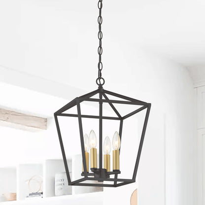 Arlington 4-Light Lantern Geometric Chandelier UL Listed