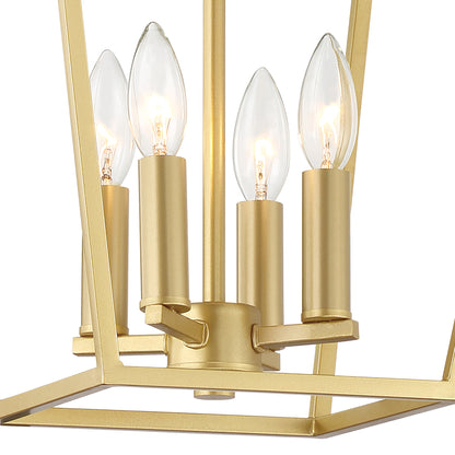 Arlington 4-Light Lantern Geometric Chandelier UL Listed