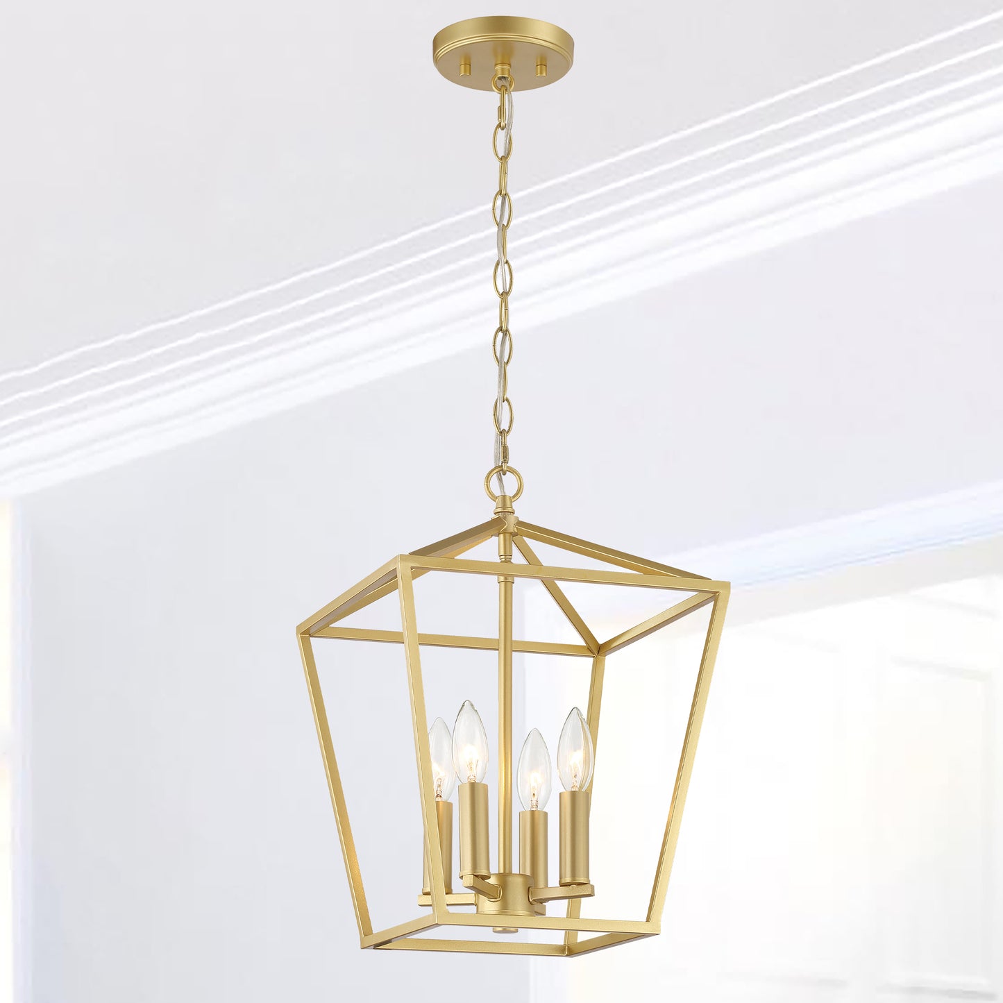 Arlington 4-Light Lantern Geometric Chandelier UL Listed