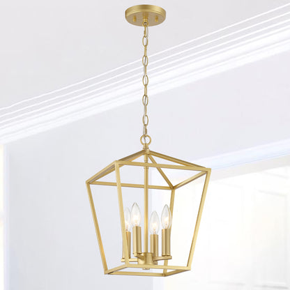 Arlington 4-Light Lantern Geometric Chandelier UL Listed