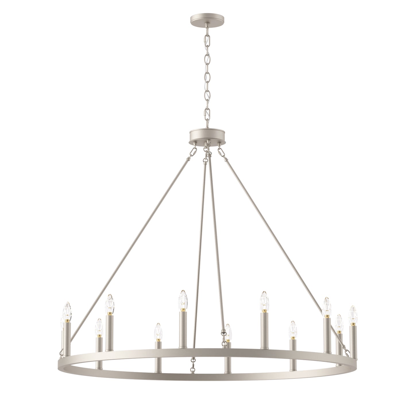 Amie 12-Light Candle Style Wagon Wheel Chandelier UL Listed