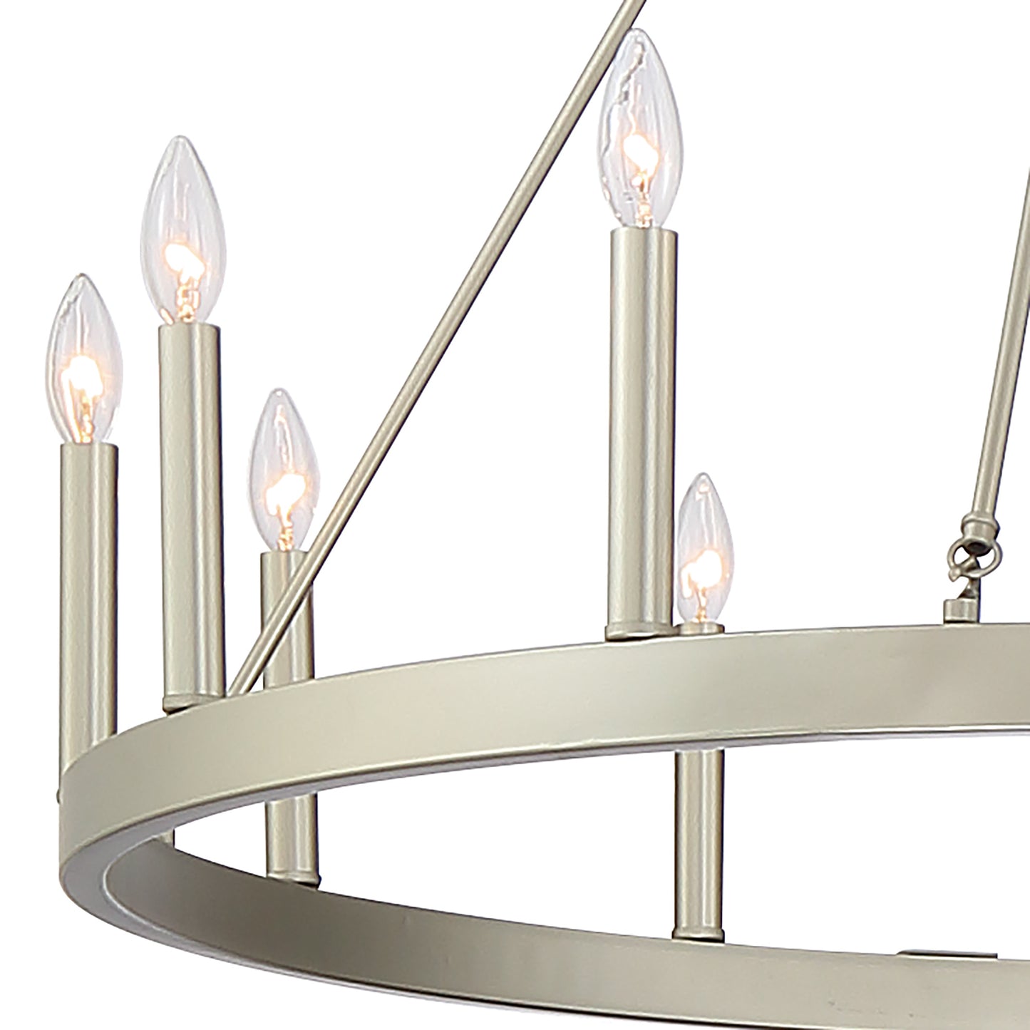 Amie 12-Light Candle Style Wagon Wheel Chandelier UL Listed