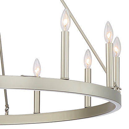 Amie 12-Light Candle Style Wagon Wheel Chandelier UL Listed