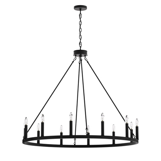 Amie 12-Light Candle Style Wagon Wheel Chandelier UL Listed