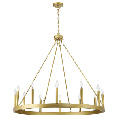 Amie 12-Light Candle Style Wagon Wheel Chandelier UL Listed