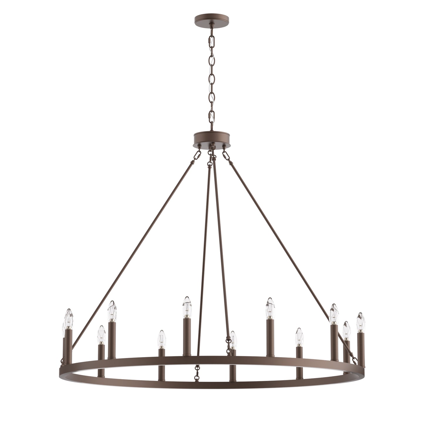 Amie 12-Light Candle Style Wagon Wheel Chandelier UL Listed