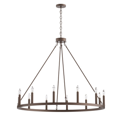 Amie 12-Light Candle Style Wagon Wheel Chandelier UL Listed