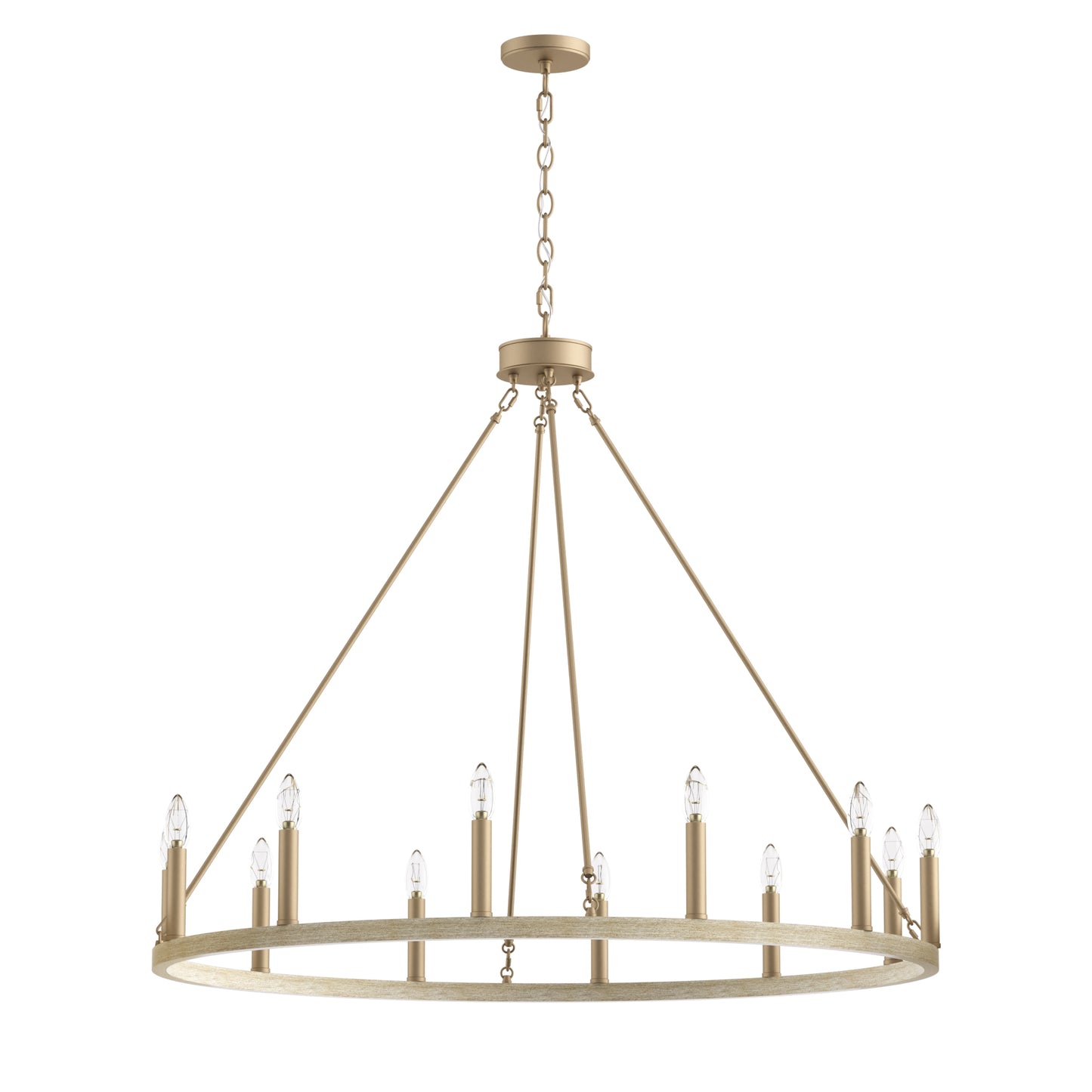 Amie 12-Light Candle Style Wagon Wheel Chandelier UL Listed