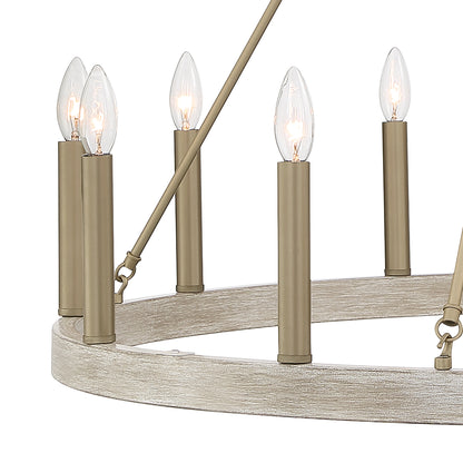 Amie 12-Light Candle Style Wagon Wheel Chandelier UL Listed