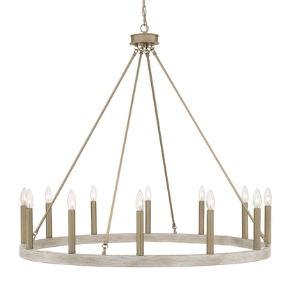 Amie 12-Light Candle Style Wagon Wheel Chandelier UL Listed