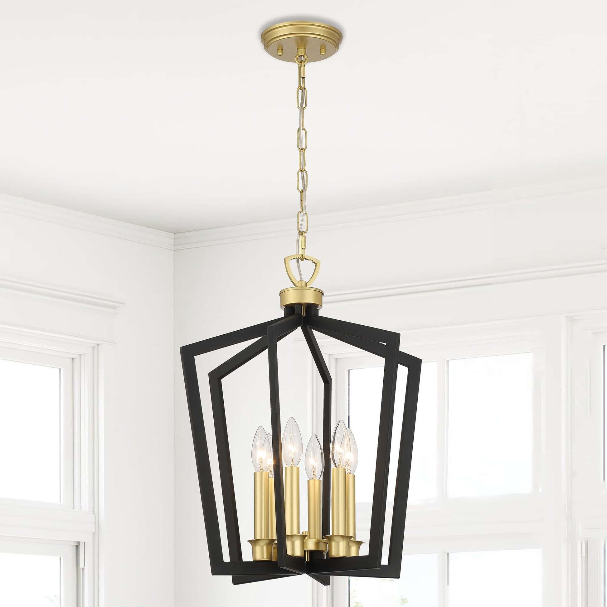 6 light lantern kitchen island geometric pendant (1) by ACROMA