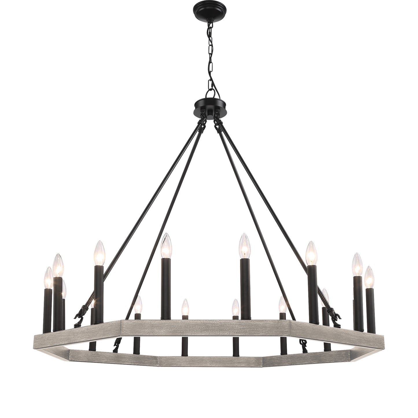 Vada 16-Light Candle Style Wagon Wheel Chandelier UL Listed