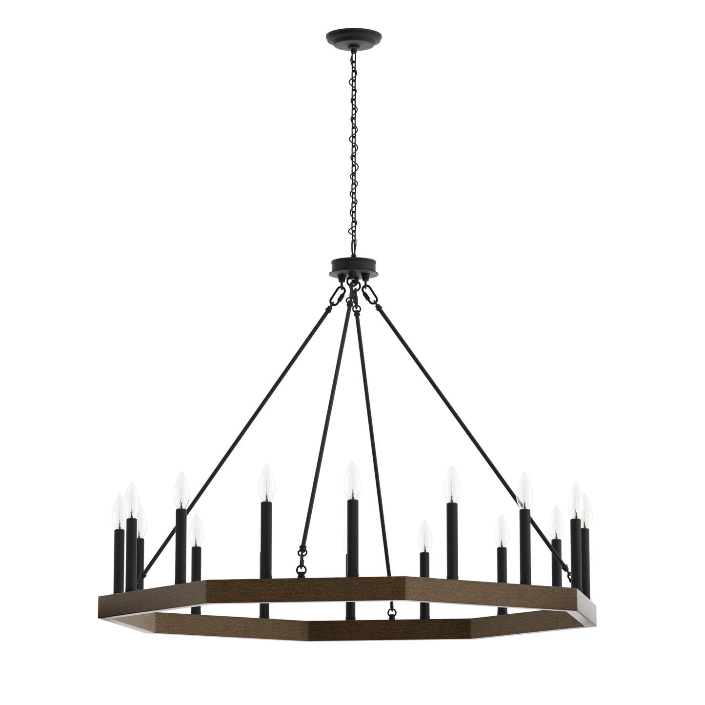 Vada 16-Light Candle Style Wagon Wheel Chandelier UL Listed