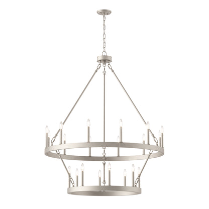 Nauvoo 20-Light Modern Candle Style Wagon Wheel Chandelier UL Listed