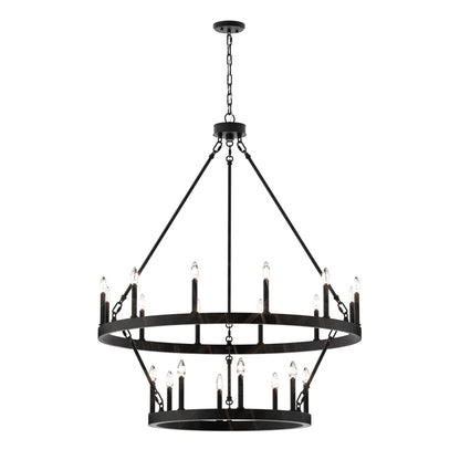 Nauvoo 20-Light Modern Candle Style Wagon Wheel Chandelier UL Listed