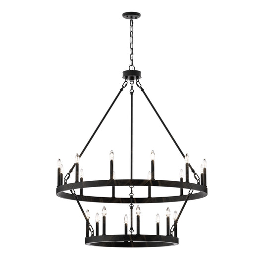 Nauvoo 20-Light Modern Candle Style Wagon Wheel Chandelier UL Listed