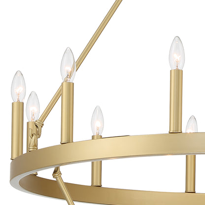 Nauvoo 20-Light Modern Candle Style Wagon Wheel Chandelier UL Listed