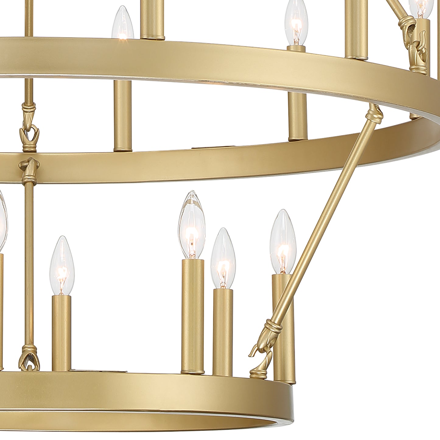 Nauvoo 20-Light Modern Candle Style Wagon Wheel Chandelier UL Listed