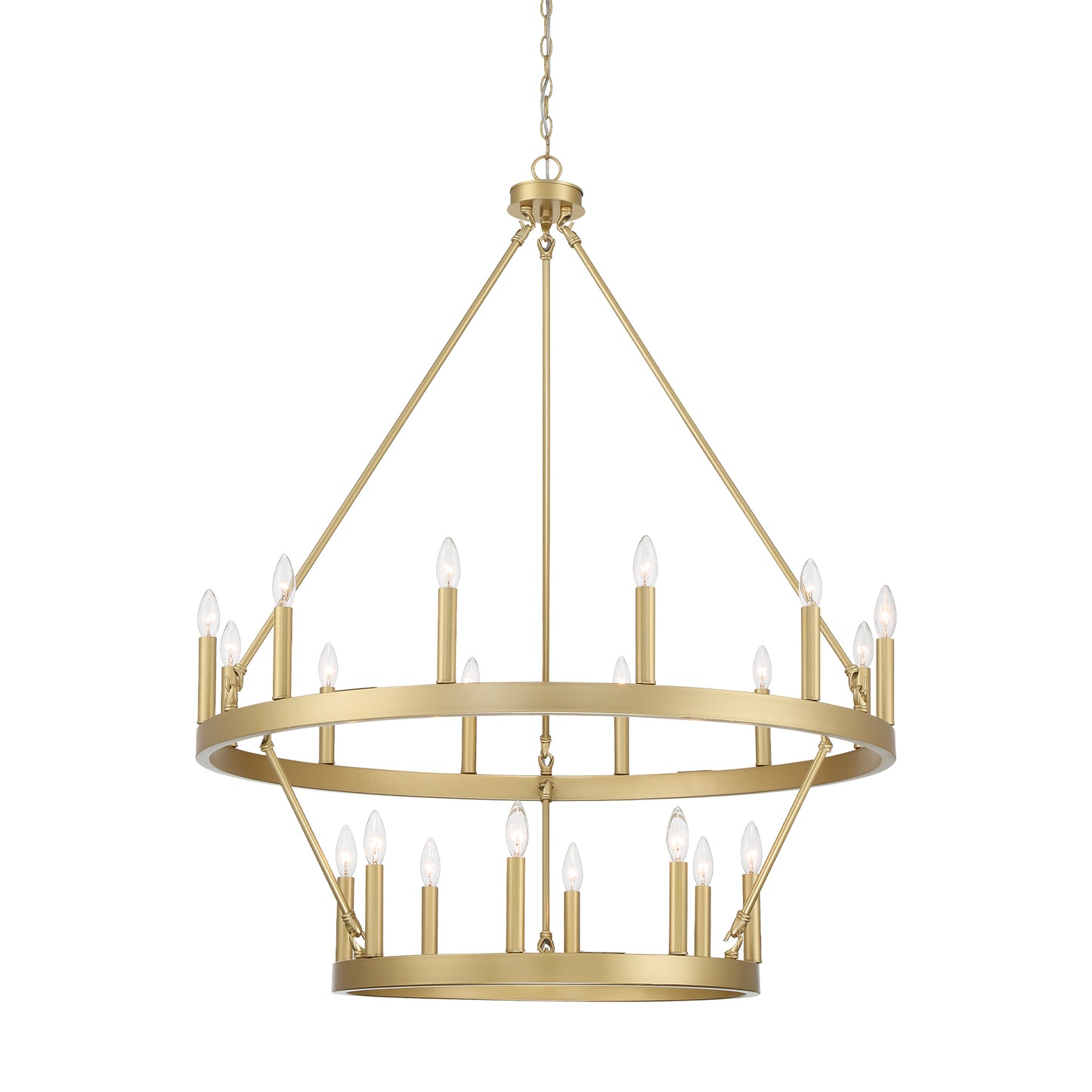 Nauvoo 20-Light Modern Candle Style Wagon Wheel Chandelier UL Listed