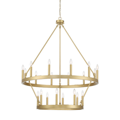 Nauvoo 20-Light Modern Candle Style Wagon Wheel Chandelier UL Listed