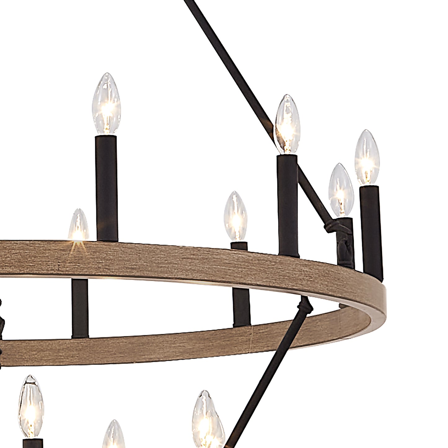 Nauvoo 20-Light Modern Candle Style Wagon Wheel Chandelier UL Listed