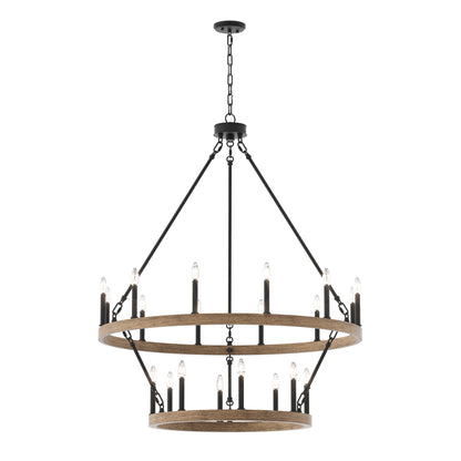 Nauvoo 20-Light Modern Candle Style Wagon Wheel Chandelier UL Listed