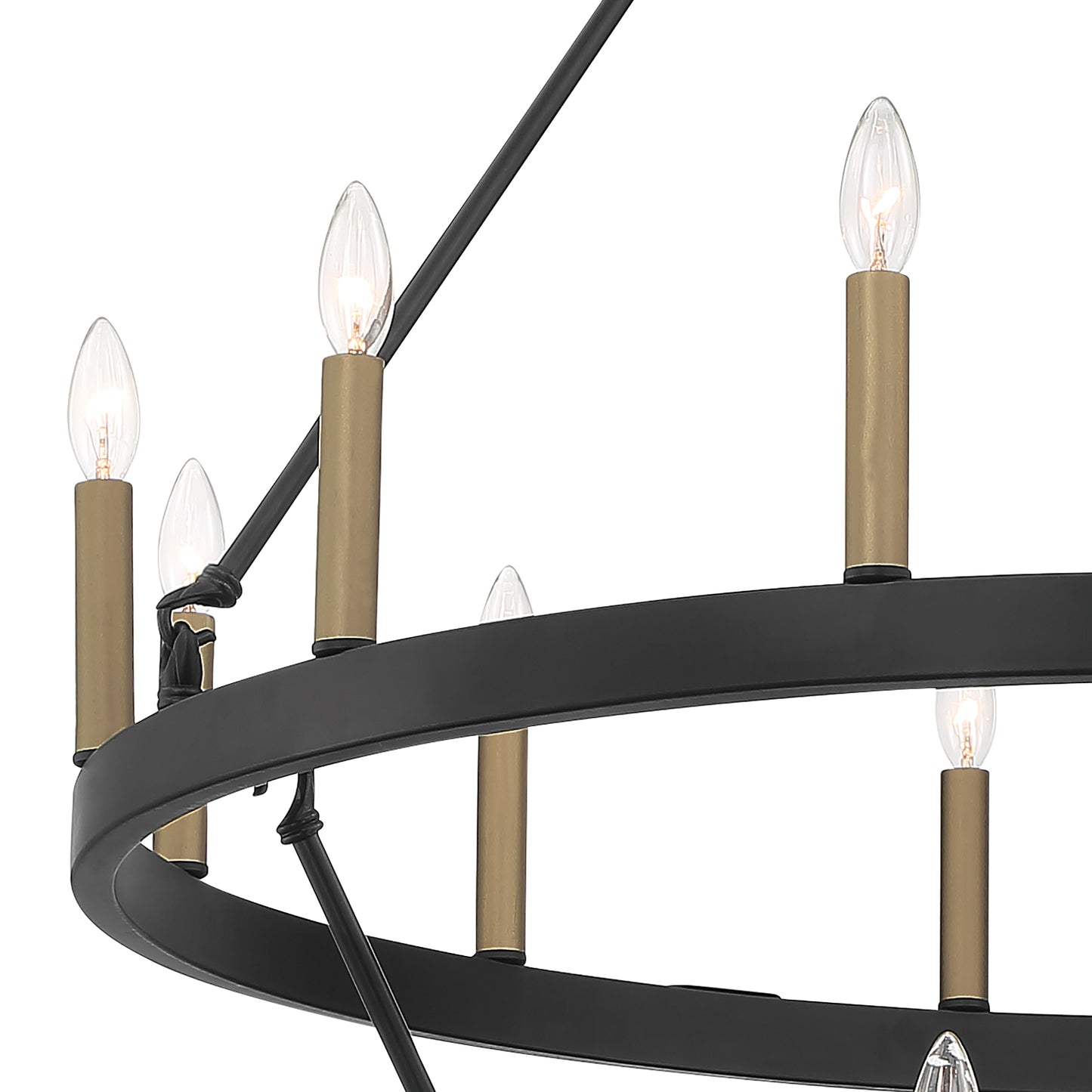 Nauvoo 20-Light Modern Candle Style Wagon Wheel Chandelier UL Listed