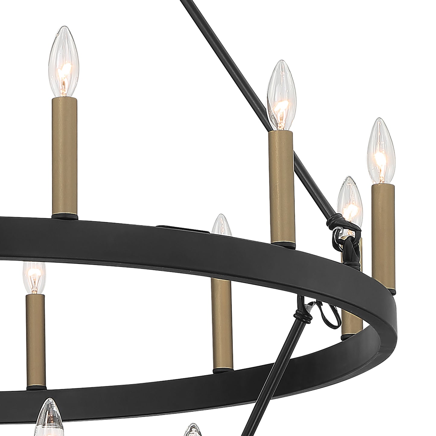 Nauvoo 20-Light Modern Candle Style Wagon Wheel Chandelier UL Listed