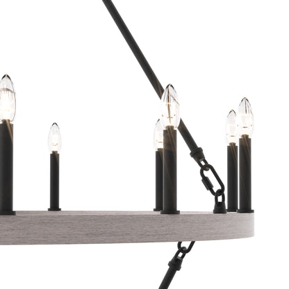 Nauvoo 20-Light Modern Candle Style Wagon Wheel Chandelier UL Listed