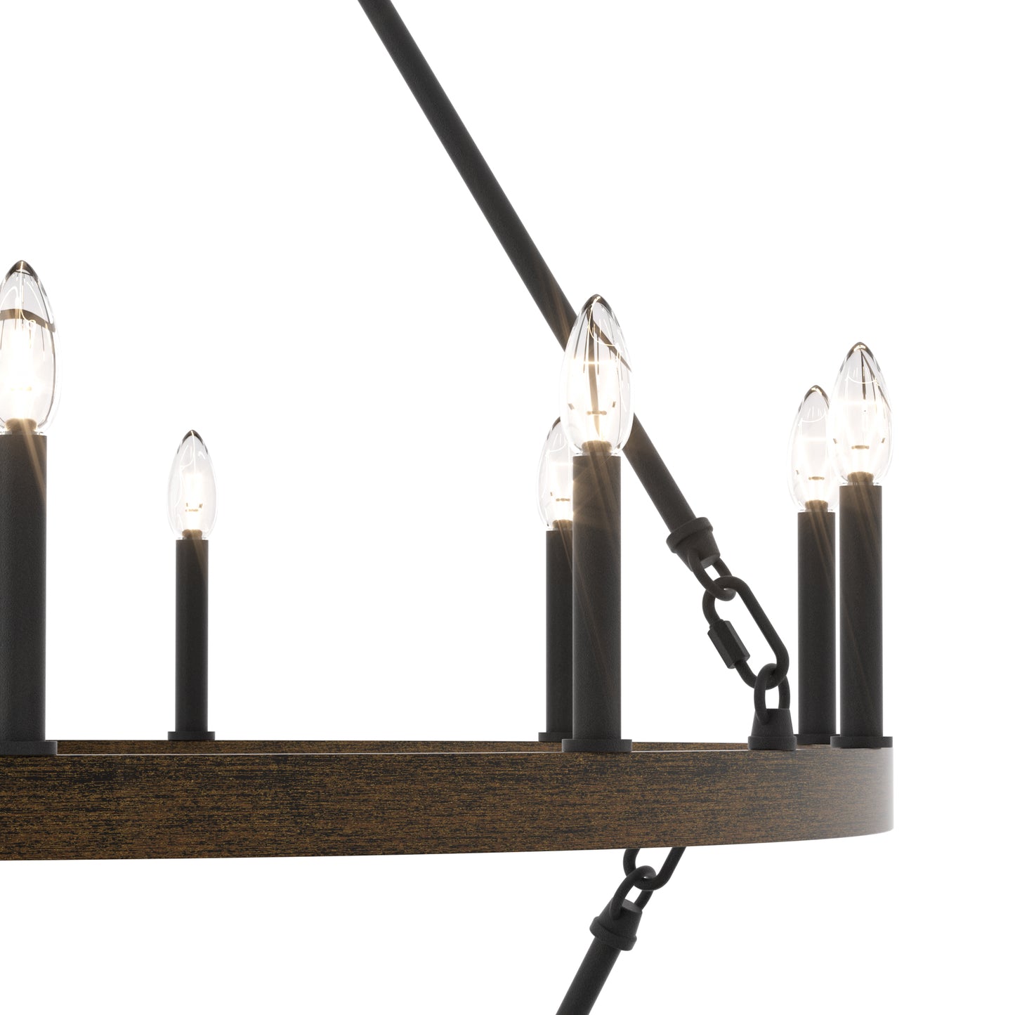 Nauvoo 20-Light Modern Candle Style Wagon Wheel Chandelier UL Listed