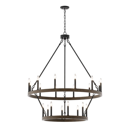 Nauvoo 20-Light Modern Candle Style Wagon Wheel Chandelier UL Listed