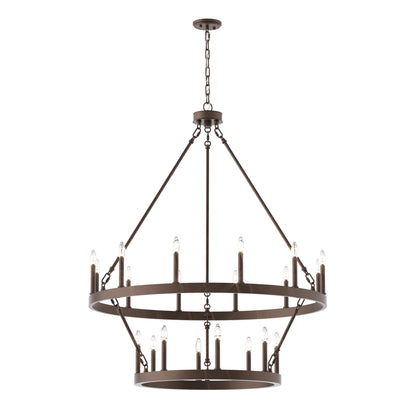 Nauvoo 20-Light Modern Candle Style Wagon Wheel Chandelier UL Listed