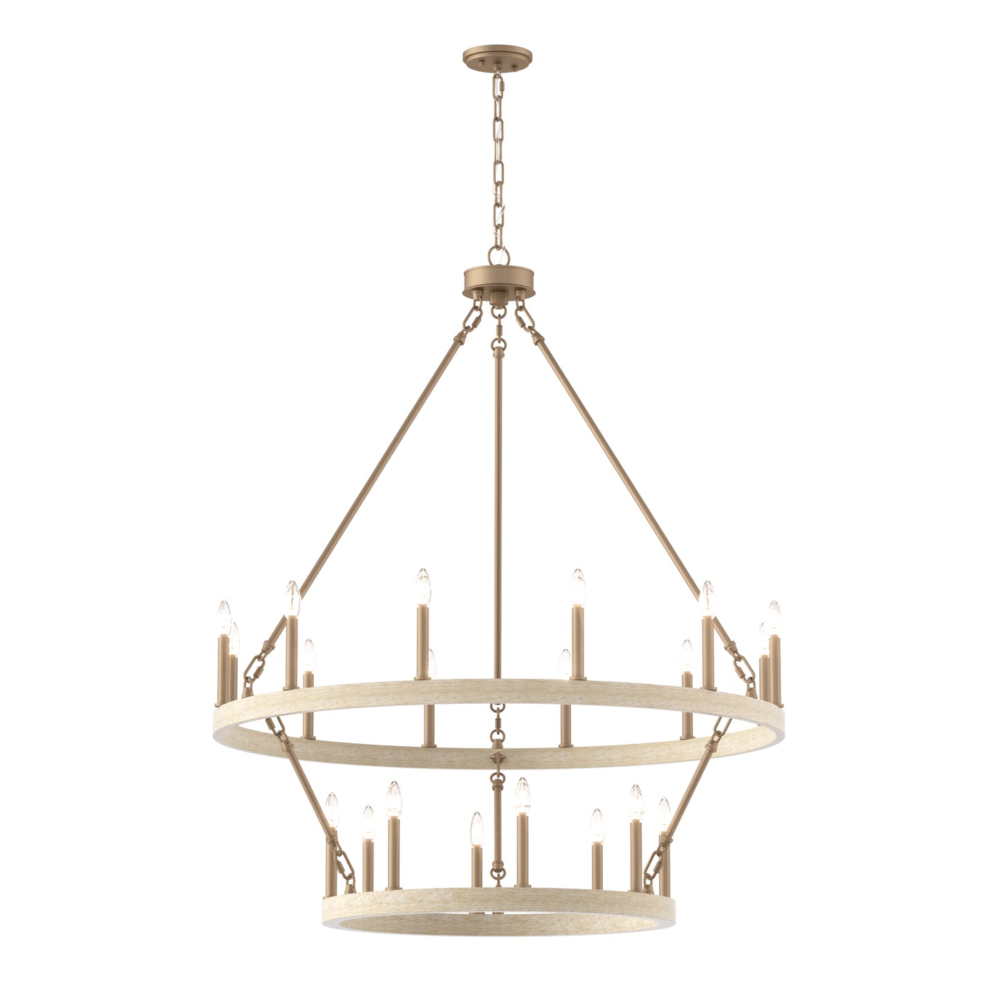 Nauvoo 20-Light Modern Candle Style Wagon Wheel Chandelier UL Listed