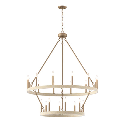 Nauvoo 20-Light Modern Candle Style Wagon Wheel Chandelier UL Listed