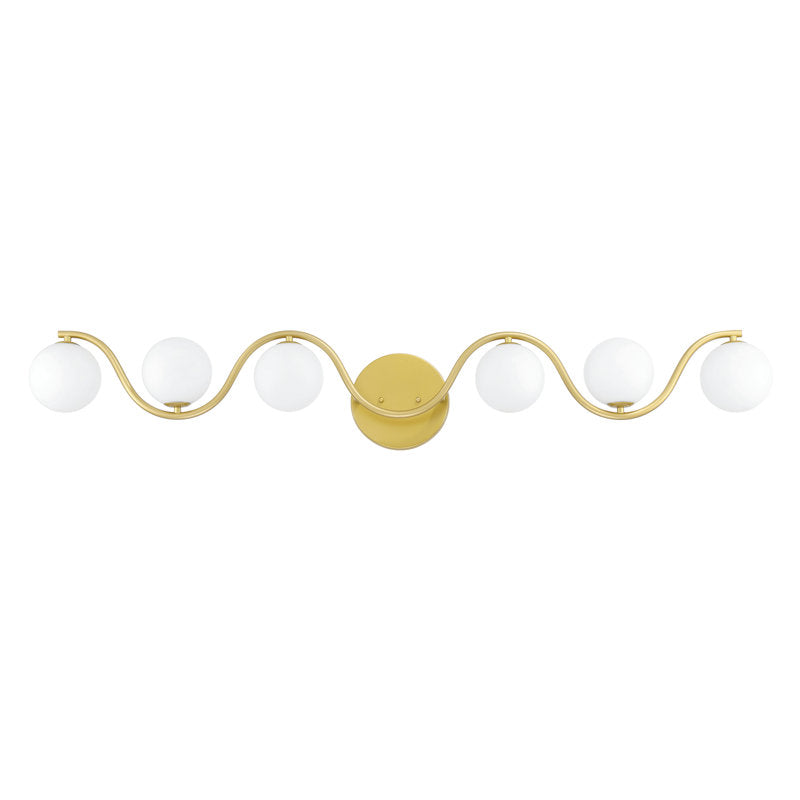 6 - Light Gold Steel Dimmable Wavy Vanity Light